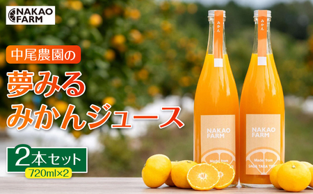 NC-21 中尾農園の夢みるみかんジュース２本セット 温州みかんジュース 100％ みかんジュース ミカンジュース 蜜柑ジュース 夢みるみかんジュース ミネラル豊富 太良町 国産 贈答用