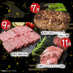 T-3 佐賀牛 お楽しみ便 絶品と評判の佐賀牛ハンバーグ付き！6回コース 定期便 佐賀牛定期便  国産牛定期便 肉 牛肉定期便 ブランド牛 佐賀牛 佐賀牛 佐賀牛 佐賀県 太良町