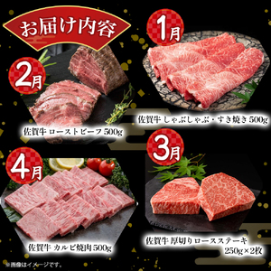 W1 佐賀牛 毎月贅沢便 12回コース 佐賀牛 ブランド牛 国産牛 牛肉 肉 おすすめ 定期便 佐賀県 太良町