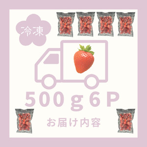 訳あり！太良町産「ゆめのか」冷凍いちご500ｇ×６袋 佐賀県 太良町 OA9