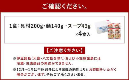 《具材付》長崎冷凍ちゃんぽん (4食) ／ チャンポン 麺 麺類 簡単調理 ちゃんぽん 長崎ちゃんぽん 長崎名物 ご当地 ひふみ 長崎県 長崎市