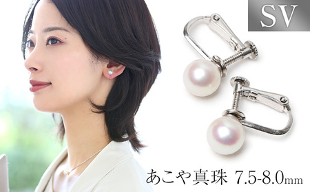 【7営業日以内に発送】あこや真珠 7.5-8.0mm イヤリング シルバー925 パール ジュエリー アクセサリー