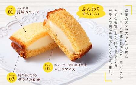 【期間限定！～12月31日まで寄附額改定中】バラエティ番組出演 長崎カステラアイス (バニラ) 計10個  ／ ニューヨーク堂 カステラアイス カステラ アイス デザート スイーツ お菓子 おやつ 冷凍 人気 ご当地 お取り寄せ 長崎 長崎県 長崎市