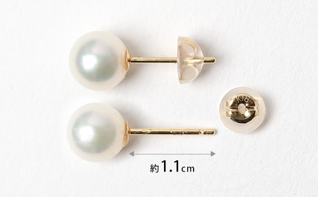 【7営業日以内に発送】あこや真珠 7.5-8.0mm 保証書付 ピアス 18金 K18 パール 真珠 アクセサリー ジュエリー 長崎