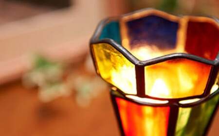 ステンドおやすみランプ ／ インテリア ステンドグラス ガラス細工