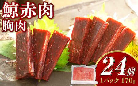【7営業日以内発送】鯨赤肉 胸肉170g×24個セット ／ 鯨 くじら クジラ 鯨刺身 鯨肉 鯨文化 くじら文化 イワシ鯨 厳選 長崎県 長崎市