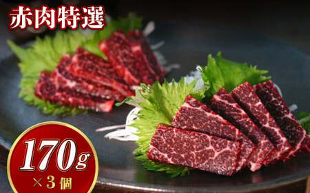 【7営業日以内発送】赤肉特選170g×3個セット ／ 鯨 くじら クジラ 鯨刺身 鯨肉 鯨文化 くじら文化 ニタリ鯨 厳選 長崎県 長崎市