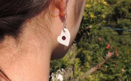 ピアス ／ アクセサリー ファッション 装飾品 ガラス ビードロ ガラス細工 陶器 ハート 長崎県 長崎市