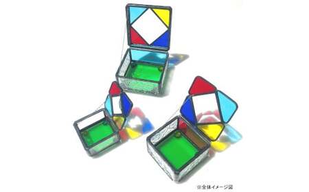 レア★美麗★虹色　ステンドグラス アクセサリーボックス NAGASAKI☆ジュエリーボックス(小) ／ ステンドガラス ジュエリー