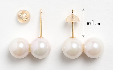【7営業日以内に発送】あこや真珠 7.5-8.0mm 保証書付 ピアス 18金 K18 2連 パール ／ アクセサリー ジュエリー 長崎県 長崎市