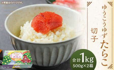 【14営業日以内に発送】ゆうこうゆずたらこ切子 500g×2箱 化粧箱入り ｜ たらこ タラコ 切子 ゆうこう ゆず ご飯のお供 おつまみ 冷凍 長崎県 長崎市