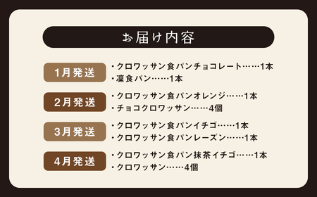 【全12回定期便】クロワッサン食パン 長崎市 ぱん 菓子パン 菓子ぱん クロワッサン