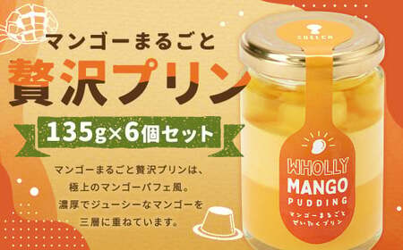 【浜んまちPUDDING】 マンゴーまるごと贅沢プリン 135g×6個セット ／ プリン ぷりん デザート フルーツ マンゴー セット お土産 冷凍 長崎県 長崎市 