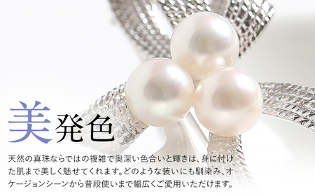 【14営業日以内に発送】あこや真珠 6.5～7.0mm ブローチ シルバー SV リボン パール 真珠 あこや レディース アクセサリー ジュエリー 九州 長崎県 長崎市
