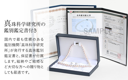 オーロラ天女 あこや真珠 8.5～9.0mm ネックレス イヤリング セット パール 真珠 あこや 真珠科学研究所 鑑別鑑定書付 レディース アクセサリー ジュエリー 九州 長崎県 長崎市