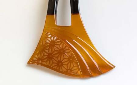 【7営業日以内発送】【本べっ甲】麻の葉透かし彫り かんざし / 髪飾り アクセサリー ヘアアクセサリー 簪 鼈甲 べっ甲 べっこう