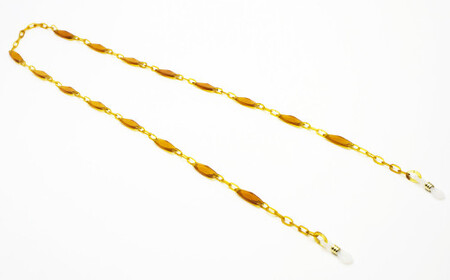 【7営業日以内発送】メガネチェーン 白甲16 ／ 眼鏡チェーン めがねチェーン 白甲 鼈甲 べっこう べっ甲 本べっ甲