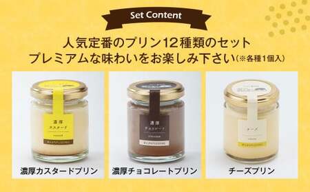 【2025年8月発送】【浜んまちPUDDING】 プリンづくし 12種類 詰め合わせ 80g×12個セット ／ プリン スイーツ デザート セット 手土産 冷蔵便 長崎県 長崎市