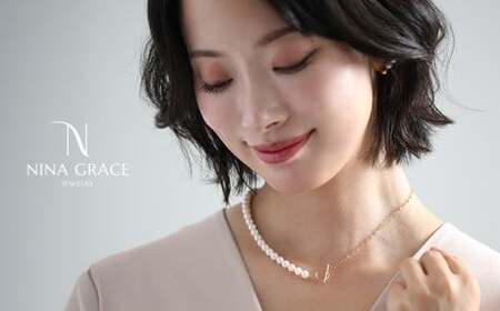 【7営業日以内発送】あこや真珠 ネックレス 6.0-6.5mm 14KGF K14 マンテル ハーフ ペタルチェーン パール レディース アクセサリー ゴールド