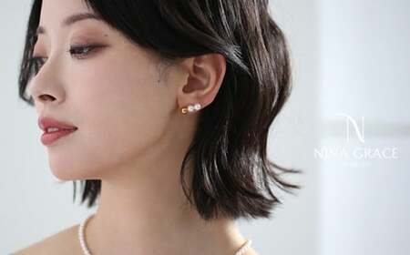 【7営業日以内発送】あこや真珠 ピアス 5.5-6.0mm サージカルステンレス 316L 3連 トリプル パール レディース アクセサリー ゴールド