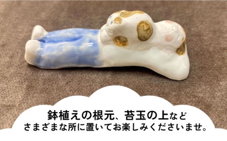 箸置き 猫乗せ昼寝 2個セット 陶器 ネコ 長崎市/okapi pottery