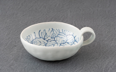 〈玉峰窯〉葡萄絵･木の葉絵モーニングセット