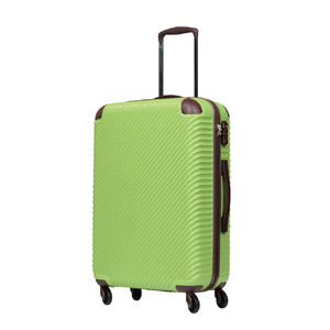 【3泊用 抜群の安定感】 スーツケース S グリーン×ココア 軽量 機内持込可 機内持込 スーツケース ABS7352