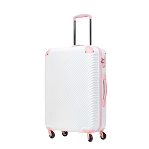 【3泊用 抜群の安定感！】 ABS7352スーツケース S ホワイト×ピーチ TSAロック ダイヤル式 軽量キャリーケース 国内 海外キャリーケース キャリーバッグ 軽い おしゃれスーツケース 耐久 ファスナー ジッパー 旅行 機内持込可