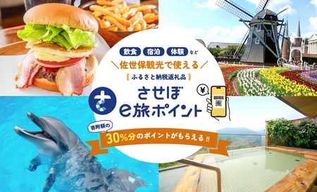 【佐世保観光で使えるポイント】させぼe旅ポイント27,000円分 観光 地域通貨 電子決済 飲食 宿泊 体験 電子通貨 ハウステンボス 佐世保宿泊券 旅行