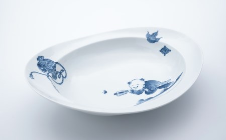 〈平戸松山窯〉みかわちカレー皿(唐子)