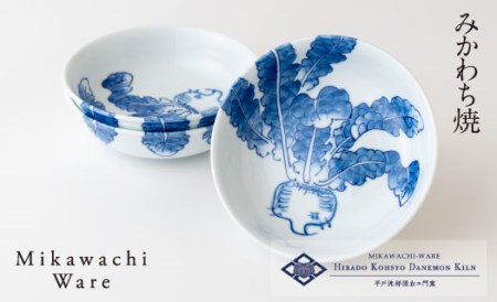 〈平戸洸祥団右ヱ門窯〉平戸蕪絵五寸深鉢3枚揃