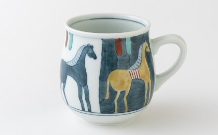 〈嘉泉窯〉一葉｢馬｣マグカップ