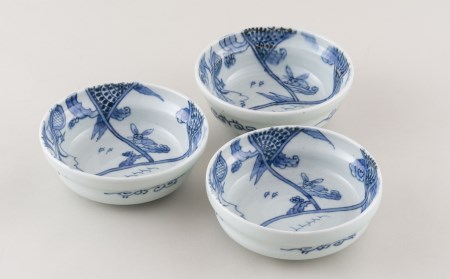 〈玉峰窯〉山水絵鉢3個セット