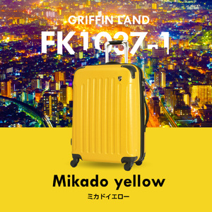 【3泊~5泊用 インナーフラットで詰めやすい】FK1037-1スーツケースMミカドイエロー スーツケース キャリーケース キャリーバッグ 中型 Mサイズ 軽量 拡張機能 TSAロック ハードケース 海外 国内 旅行 ビジネスキャリーバック