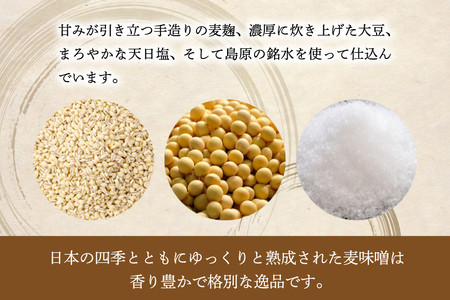 AI228 天然醸造 麹たっぷり優しい 麦みそ 900g 3個 計2.7kg [長崎県 島原市]