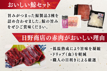 BJ151 美味しい 鯨 3種詰め合わせCセット 計370g( 背肉 ベーコンスライス オバ ) [ 長崎県 島原市 ]