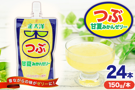 AJ237 金太洋 つぶ甘夏みかんゼリー 150g パウチ 24本 [ ゼリー 甘夏 みかん ミカン オレンジ みかんゼリー ミカンゼリー 飲むゼリー つぶつぶ つぶつぶみかん つぶオレンジみかん 果実 パウチ 金太洋 長崎 長崎県 島原市 ]