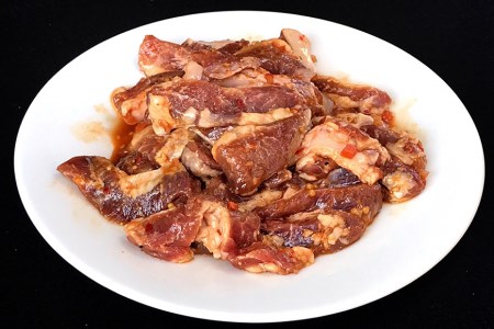 BE302雲仙もみじ豚「中落ちカルビ」スタミナ焼き1.2kg