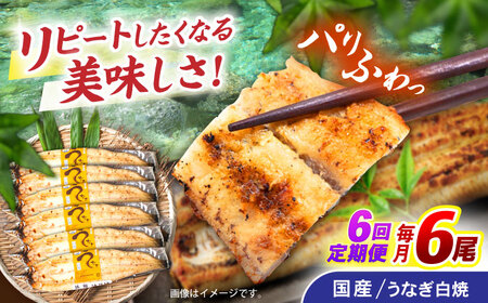 【12回定期便】【諫早淡水】うなぎ白焼き6尾  / うなぎ 白焼き 栄養価 小分け 冷凍 / 諫早市 / 諫早淡水 [AHAT053]