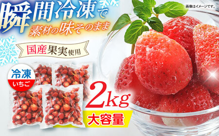 【業務用】大容量 長崎いちご 4袋セット / 冷凍 冷凍フルーツ いちご イチゴ 苺 2kg / 諫早市 / エスジーエス株式会社[AHEQ005]