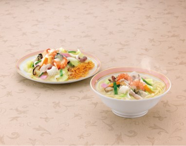 〈具材付〉冷凍ちゃんぽん・皿うどん各2食長崎ちゃんぽんお取り寄せ / 長崎ちゃんぽん 皿うどん うどん チャンポン /  諫早市 / サンクスラボ株式会社 [AHCH004]