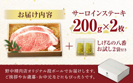 〈コラボ実施中〉長崎和牛 サーロインステーキ 400g(200g×2枚) / サーロイン さーろいん サーロインステーキ ブロック 2枚 A5 希少部位 / 諫早市 / 野中精肉店 [AHCW005]