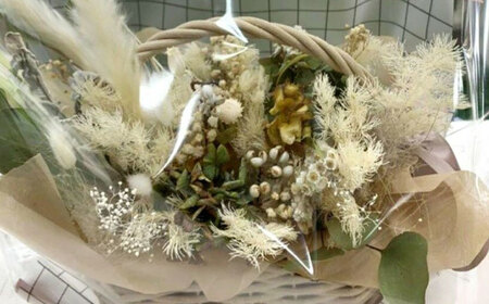 ドライフラワー ナチュラル かご アレンジ 花 インテリア   新生活 一人暮らし 引っ越し 大村市 アトリウム琴花園[ACZZ004]