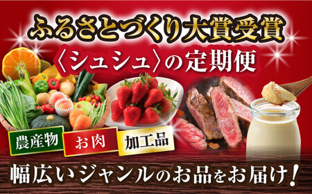 【12回定期便】プレミアム厳選コース（ 野菜 果物 プリン いちご ジェラート ジュース 長崎和牛 プリン ぶどう 梨 ハムセット みかん お米 ）/ 便利な定期便 バラエティ定期便 バラエティ / 大村市 / おおむら夢ファームシュシュ[ACAA126]