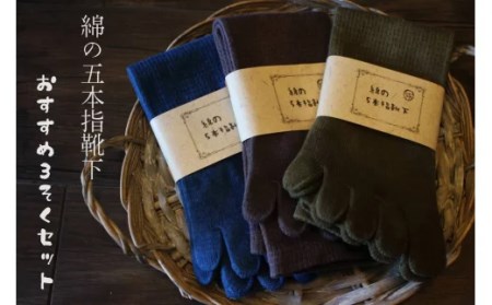 0513.綿の五本指靴下 おすすめ3点セットA