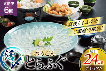 ふぐ 刺身 ふぐ鍋セット 活〆 おうごんとらふぐ プレミアム セット 4人前 6回 定期便 [松永水産 長崎県 平戸市 hr42bgy400151]