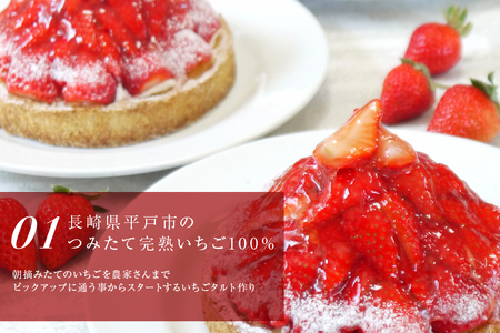 【期間限定】 いちご タルト ストロベリー チーズタルト 1ホール 14cm  [心優-Cotoyu Sweets- 長崎県 平戸市 hr42bjo490172]