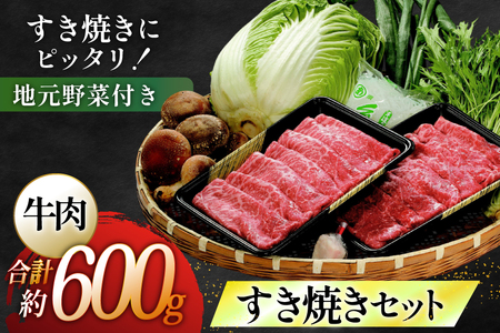 長崎和牛 すき焼き肉 すき焼き セット（大） 地元野菜付 [ひらど新鮮市場 長崎県 平戸市 hr42bgy400185]