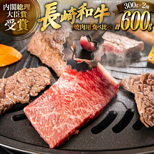 肉 牛肉 長崎 和牛 ロース カルビ 焼肉用 300g ×2 [萩原食肉産業 長崎県 平戸市 hr42bgy410002]