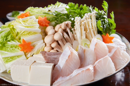 クエ 鍋  約3〜4人前 セット 切身 約150g 2パック アラ身 約150g 2パック クエ出汁 500ml 3本 [いけす居食家 大徳利 長崎県 平戸市 hr42bgy390033]